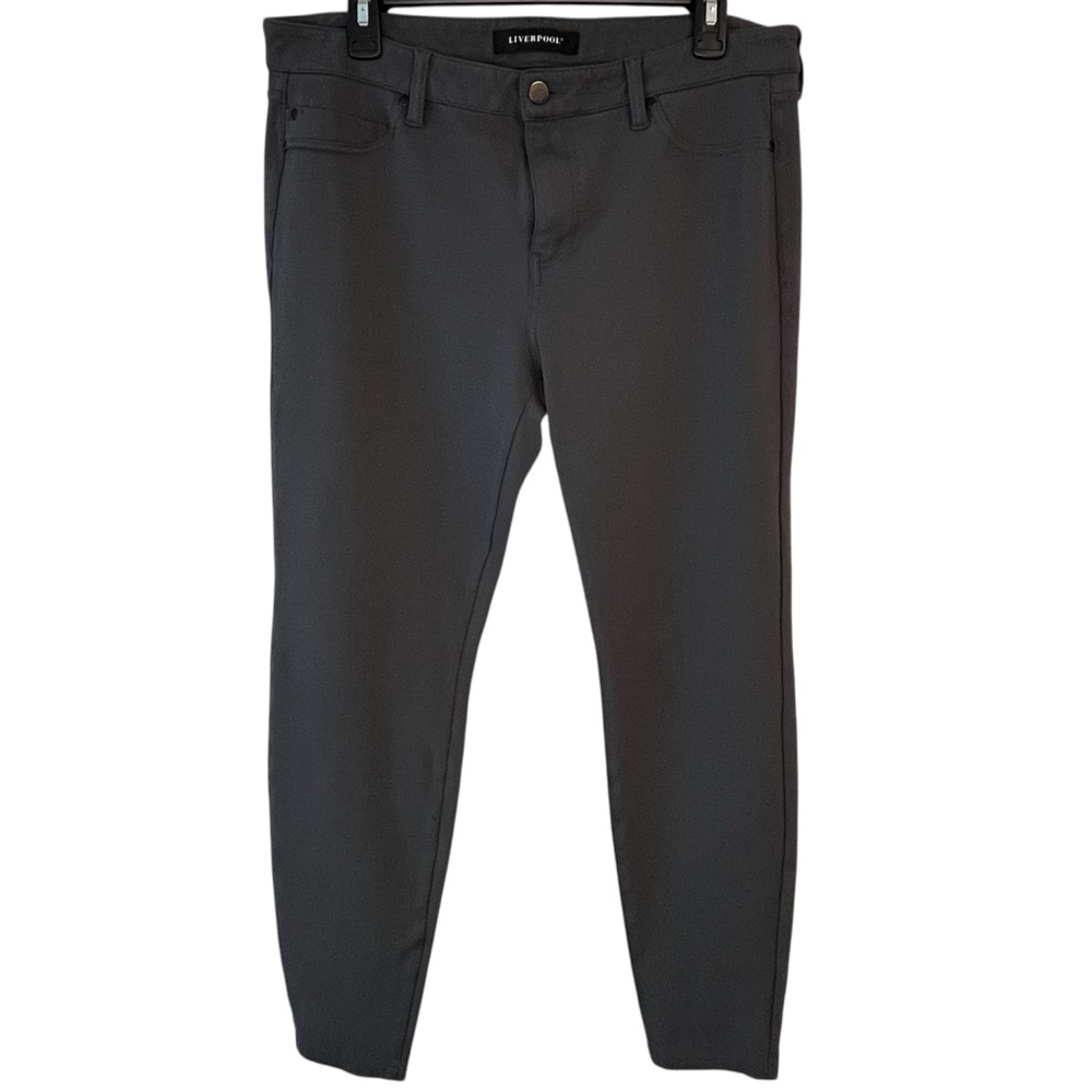 Liverpool Women’s Grey Pull on Pant Skinny Legging 5 Pocket Stretchy Pant Comfy
